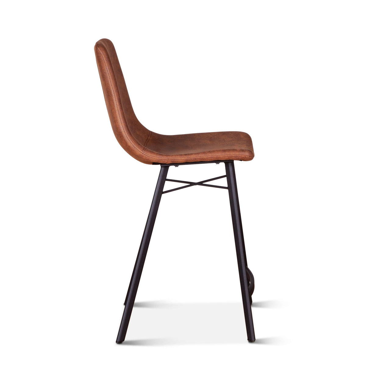Sam 18" Counter Chair in Trapper Brown Microfiber, Set of 2 from Home Trends & Design - Luna Furniture