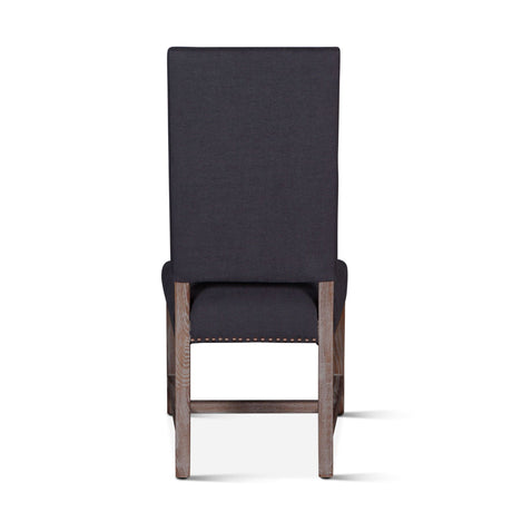 Darcy 21" Upholstered Dining Chair in Dark Gray Linen, Set of 2 from Home Trends & Design - Luna Furniture