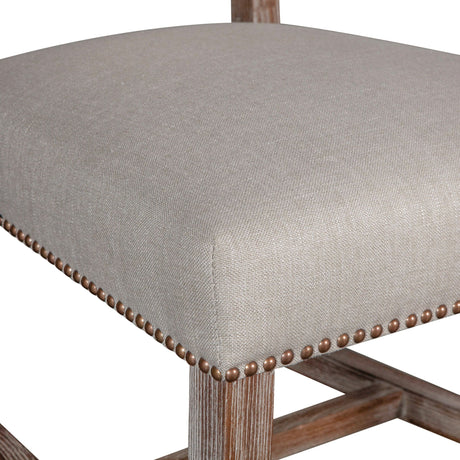 Darcy 21" Upholstered Dining Chair in Greige Linen, Set of 2 from Home Trends & Design - Luna Furniture