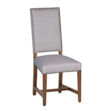 Darcy 21" Upholstered Dining Chair in Greige Linen with Earth Legs, Set of 2 from Home Trends & Design - Luna Furniture