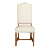 Stella 21" Camelback Dining Chair in Natural Linen with Earth Legs, Set of 2 from Home Trends & Design - Luna Furniture