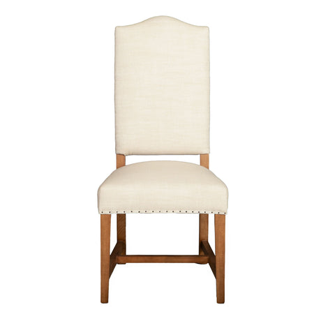 Stella 21" Camelback Dining Chair in Natural Linen with Earth Legs, Set of 2 from Home Trends & Design - Luna Furniture