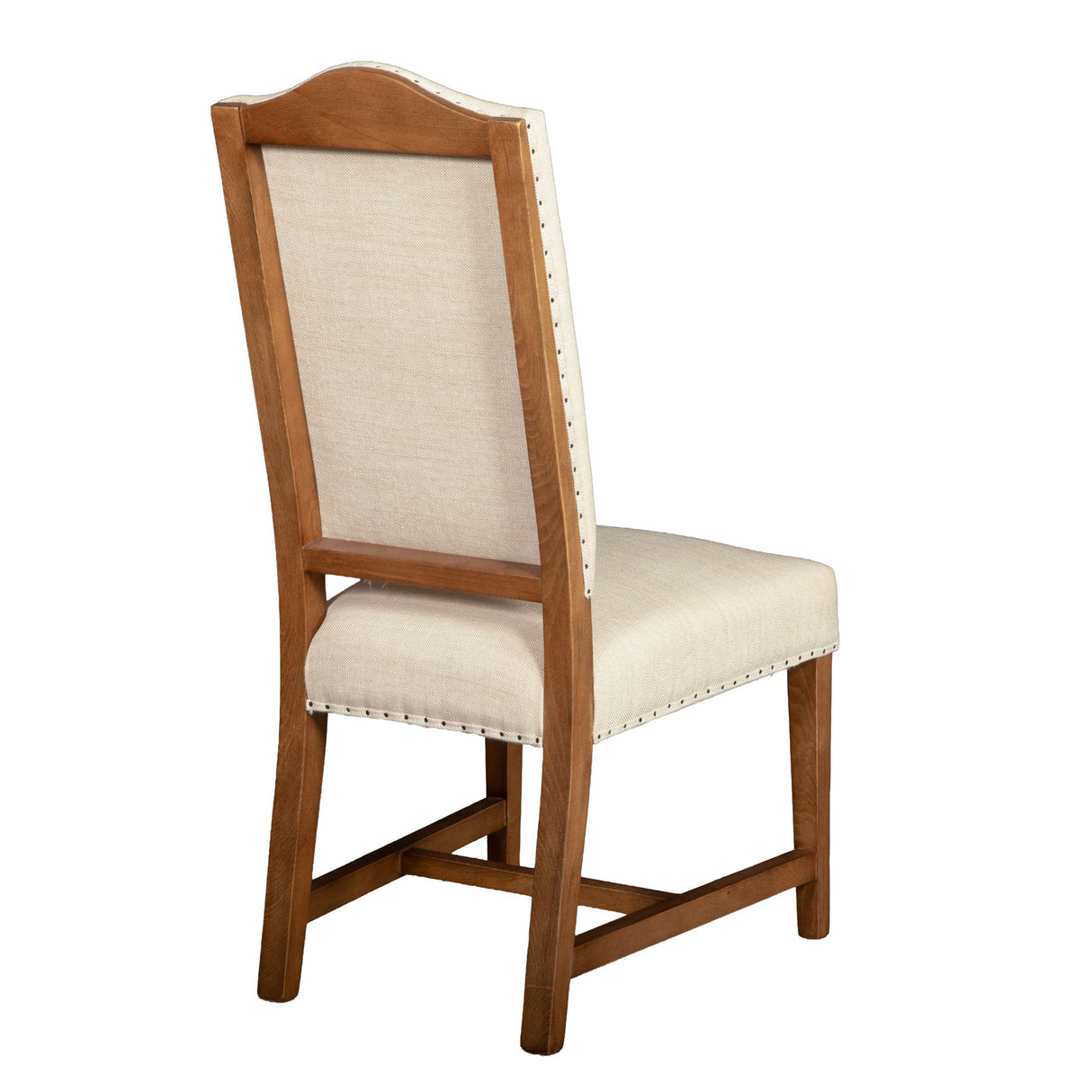 Stella 21" Camelback Dining Chair in Natural Linen with Earth Legs, Set of 2 from Home Trends & Design - Luna Furniture