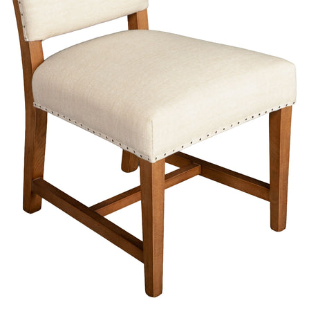 Stella 21" Camelback Dining Chair in Natural Linen with Earth Legs, Set of 2 from Home Trends & Design - Luna Furniture