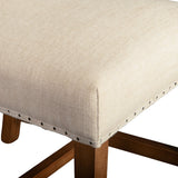 Stella 21" Camelback Dining Chair in Natural Linen with Earth Legs, Set of 2 from Home Trends & Design - Luna Furniture