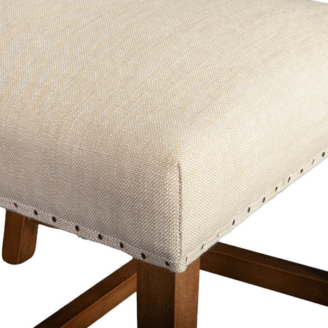Stella 21" Camelback Dining Chair in Natural Linen with Earth Legs, Set of 2 from Home Trends & Design - Luna Furniture