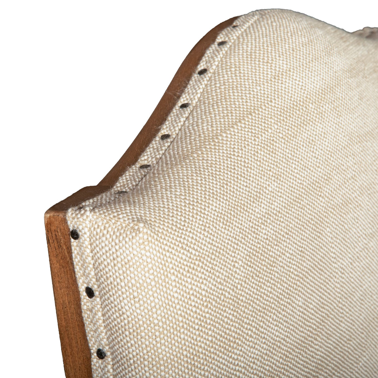 Stella 21" Camelback Dining Chair in Natural Linen with Earth Legs, Set of 2 from Home Trends & Design - Luna Furniture