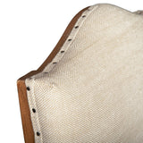 Stella 21" Camelback Dining Chair in Natural Linen with Earth Legs, Set of 2 from Home Trends & Design - Luna Furniture