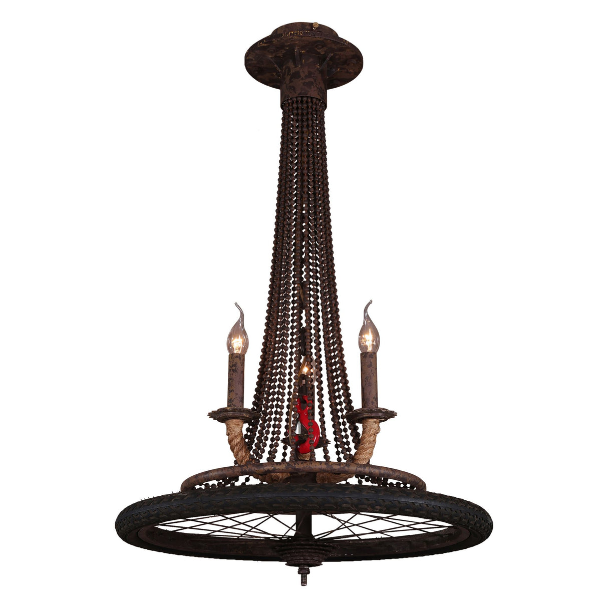 Vintage Bicycle Wheel Pendant With 3 Lights from Home Trends & Design - Luna Furniture