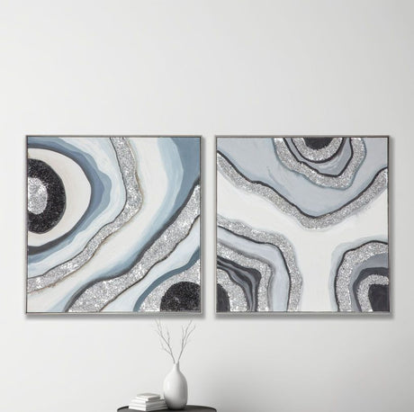 Palette Agate Allure Hand Painted Framed Diptych from Home Trends & Design - Luna Furniture