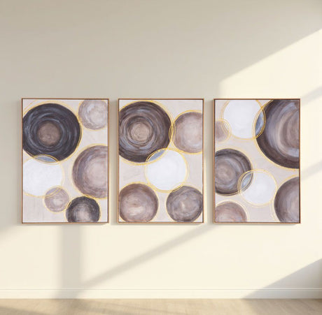 Palette Gilded Globes Hand Painted Framed Triptych from Home Trends & Design - Luna Furniture
