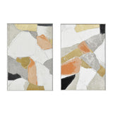 Palette Pastel Patchwork 1 Hand Painted Framed Diptych from Home Trends & Design - Luna Furniture