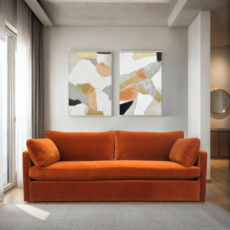 Palette Pastel Patchwork 1 Hand Painted Framed Diptych from Home Trends & Design - Luna Furniture