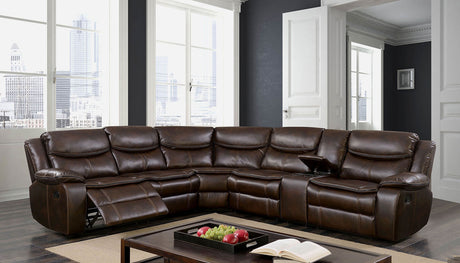 GATRIA Brown Sectional from Furniture of America - Luna Furniture