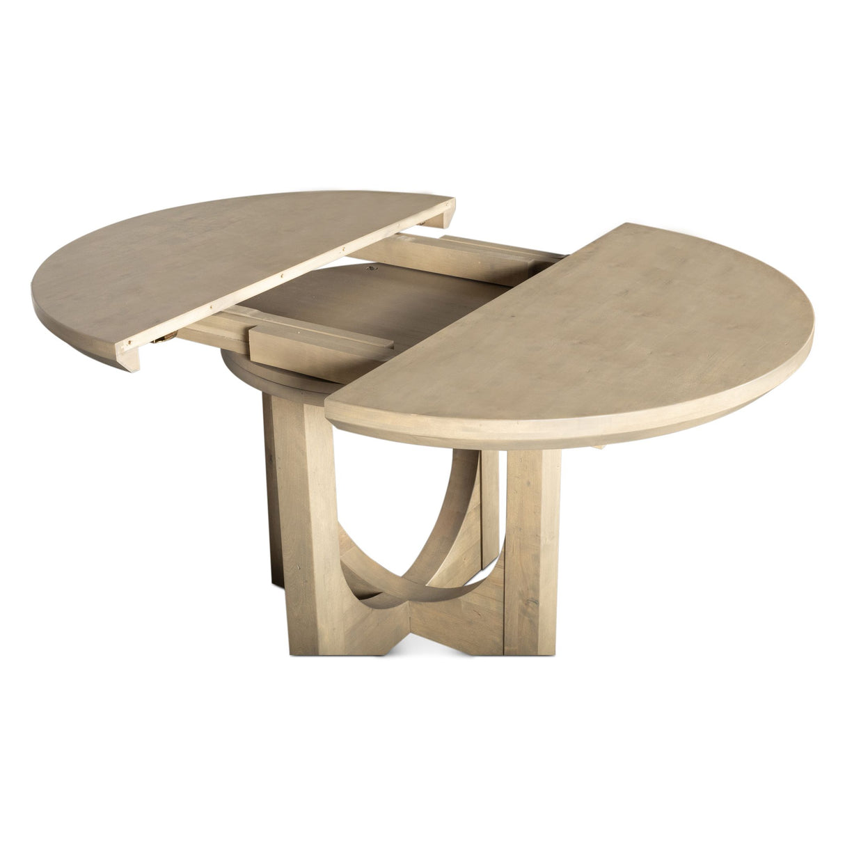 Grassroots Mission 42-60" Round Extension Dining Table in Gray Birch from Home Trends & Design - Luna Furniture