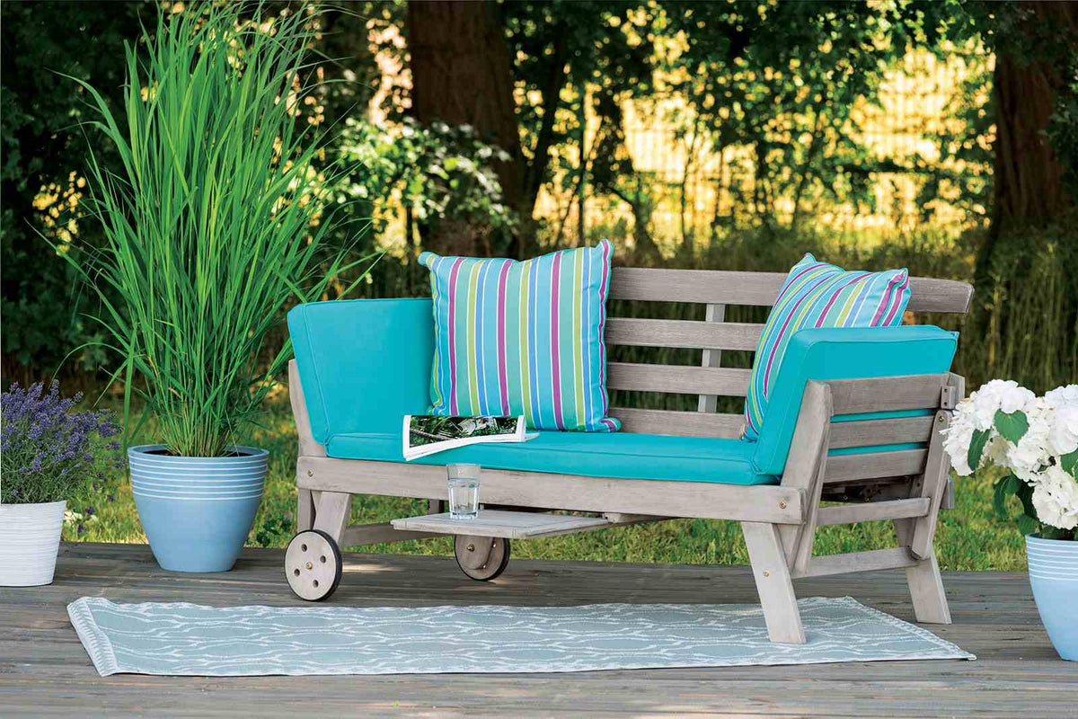 Maui Gray/Turquoise Convertible Sofa Daybed from Furniture of America - Luna Furniture