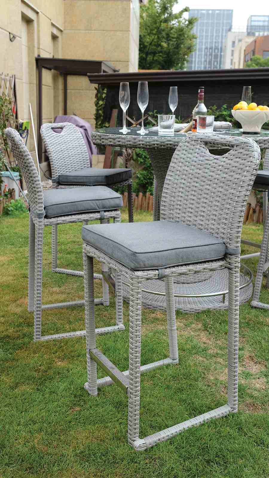 Cyprus Gray Bar Chair, Set of 2 from Furniture of America - Luna Furniture