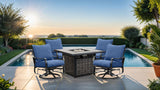Segovia Navy/Black Swivel Glider Arm Chair from Furniture of America - Luna Furniture