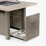 Bordeaux Brown Dining Table w/ Fire Pit & Cooler from Furniture of America - Luna Furniture