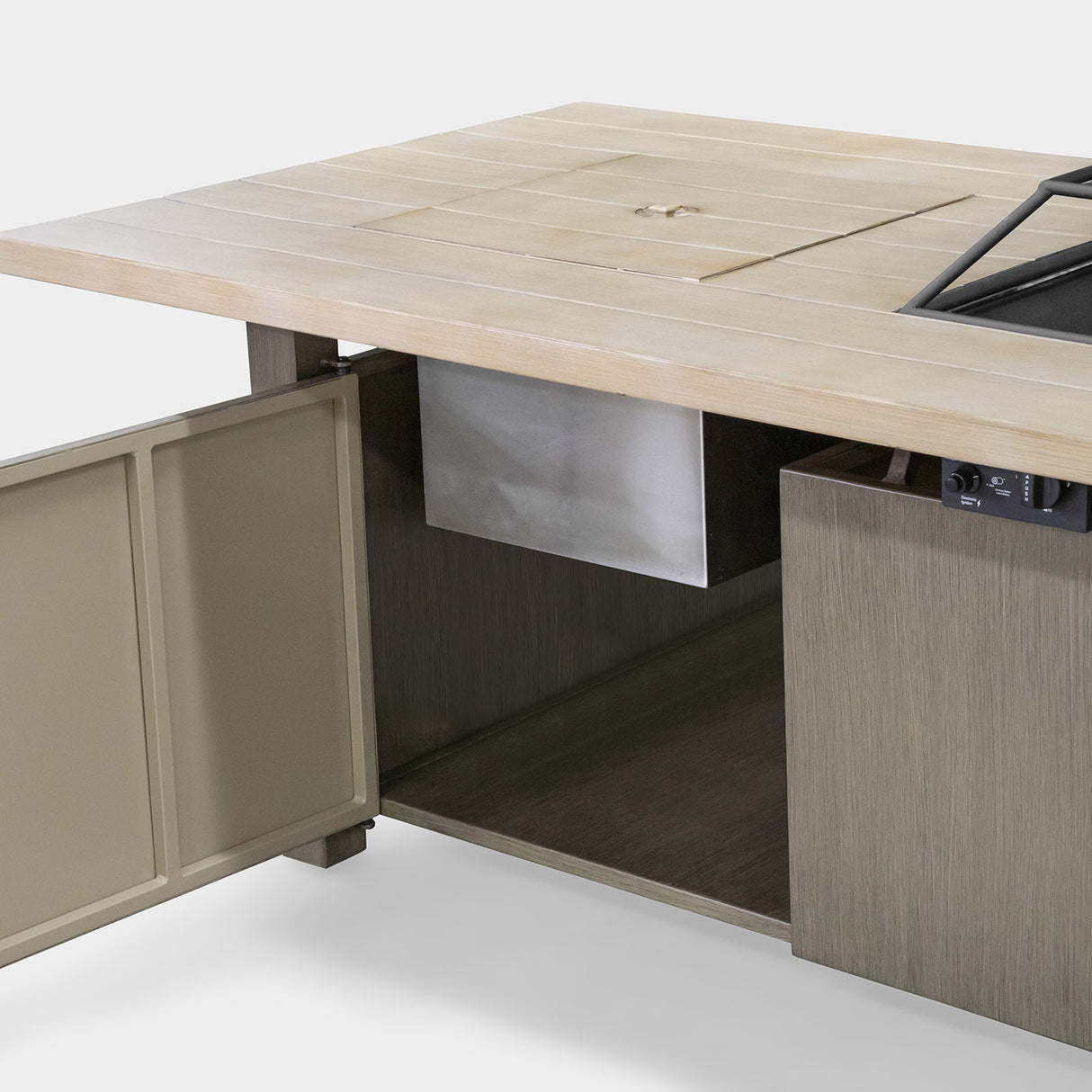 Bordeaux Brown Dining Table w/ Fire Pit & Cooler from Furniture of America - Luna Furniture