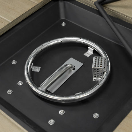 Bordeaux Brown Dining Table w/ Fire Pit & Cooler from Furniture of America - Luna Furniture