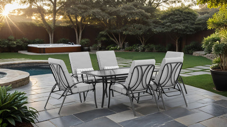 Palma Black/Gray Adjustable Chairs, Set of 6 from Furniture of America - Luna Furniture