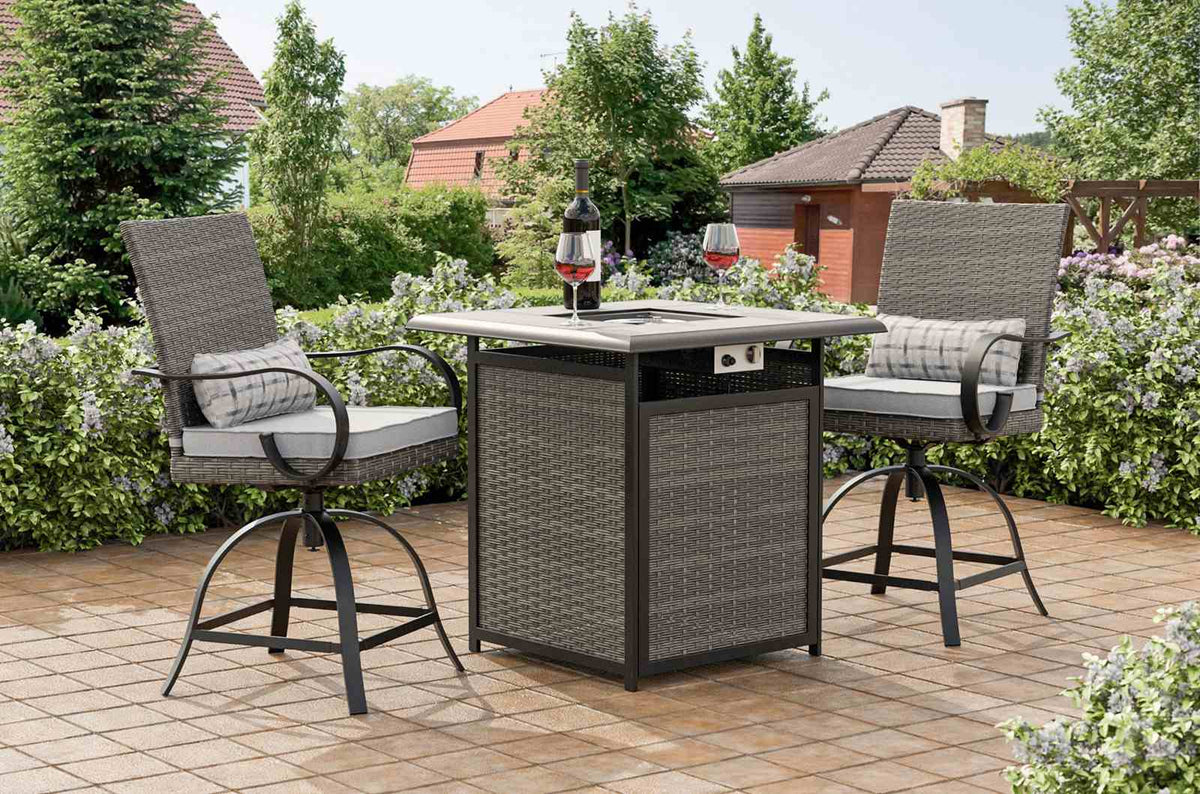 Arosa Black/Gray Counter Ht. Swivel Arm Chair from Furniture of America - Luna Furniture
