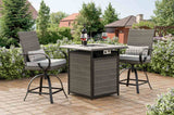 Arosa Black/Gray Counter Ht. Swivel Arm Chair from Furniture of America - Luna Furniture