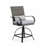 Arosa Black/Gray Counter Ht. Swivel Arm Chair from Furniture of America - Luna Furniture