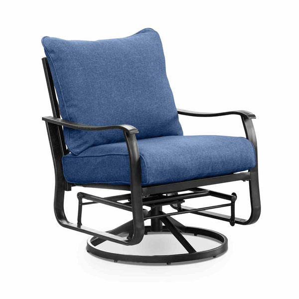 Segovia Navy/Black Swivel Glider Arm Chair