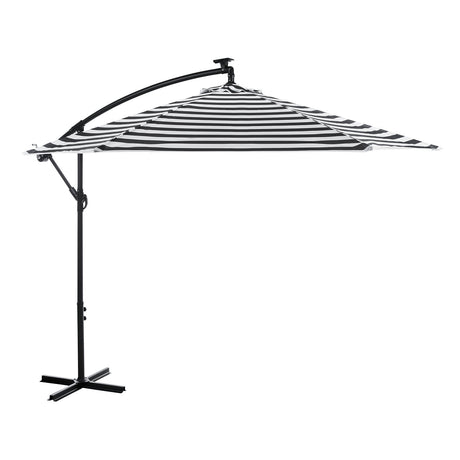 Glam Black/White Cantilever Umbrella with LED from Furniture of America - Luna Furniture