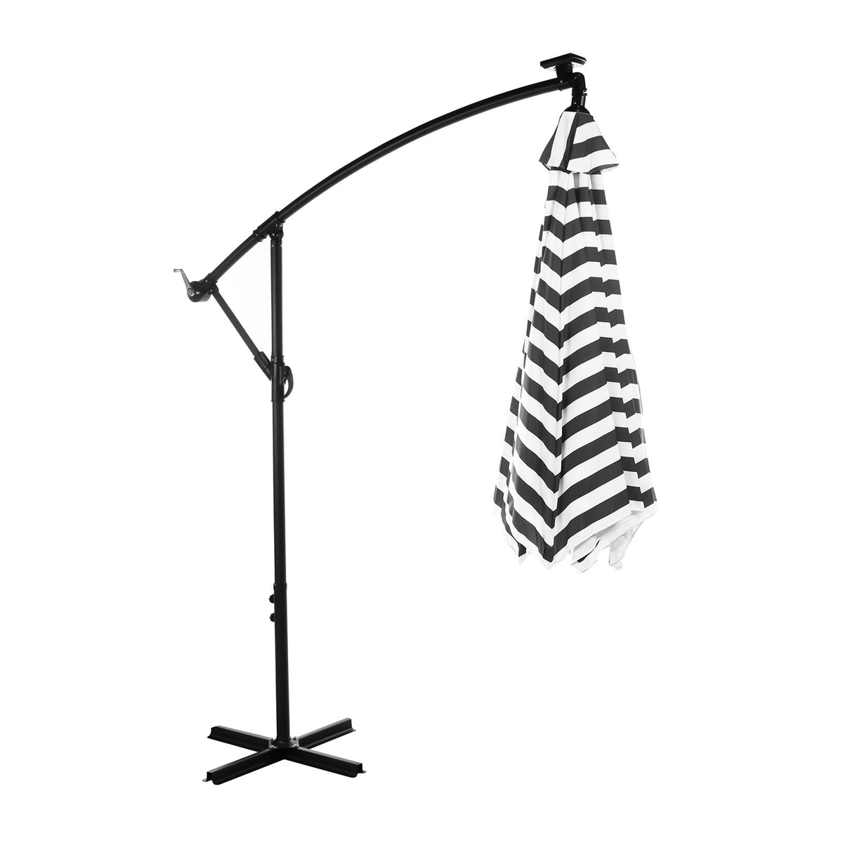 Glam Black/White Cantilever Umbrella w/ LED from Furniture of America - Luna Furniture