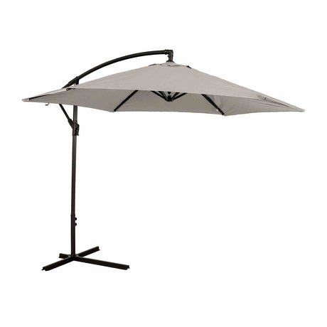 Glam Canvas Stone Cantilever Umbrella with LED from Furniture of America - Luna Furniture