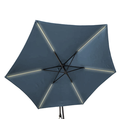 Glam Dark Sapphire Cantilever Umbrella with LED from Furniture of America - Luna Furniture