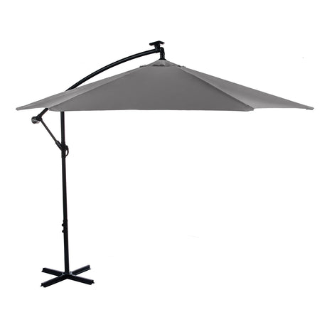 Glam Graphite Cantilever Umbrella with LED from Furniture of America - Luna Furniture