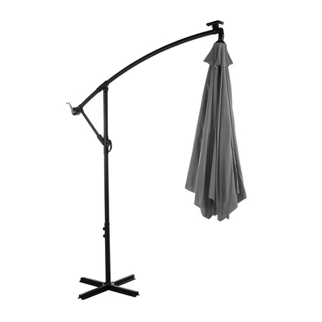 Glam Graphite Cantilever Umbrella with LED from Furniture of America - Luna Furniture