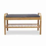 Skipper Natural/Gray Shoe Storage Bench from Furniture of America - Luna Furniture