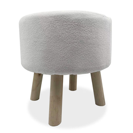 Gates White/Natural Footstool from Furniture of America - Luna Furniture