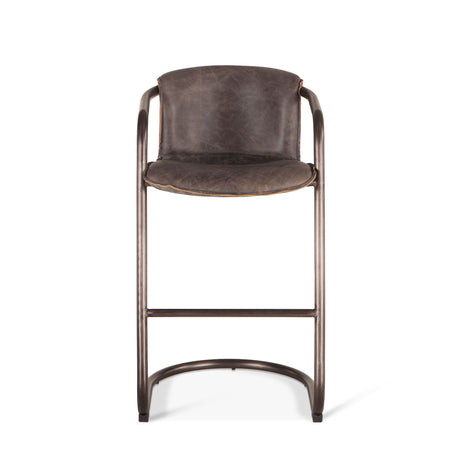 Portofino 22" Bar Chair in Antique Ebony Leather, Set of 2 from Home Trends & Design - Luna Furniture