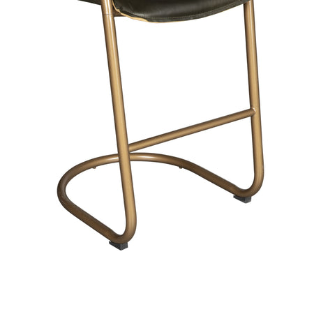 Portofino 22" Bar Chair in Emerald Green Leather, Set of 2 from Home Trends & Design - Luna Furniture