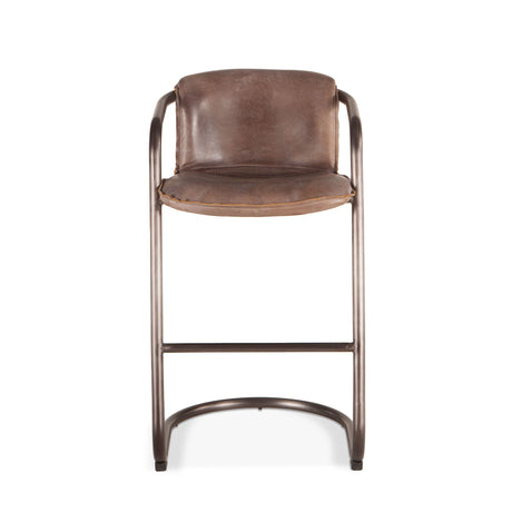 Portofino 22" Bar Chair in Jet Brown Leather, Set of 2 from Home Trends & Design - Luna Furniture