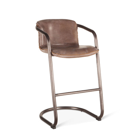 Portofino 22" Bar Chair in Jet Brown Leather, Set of 2 from Home Trends & Design - Luna Furniture