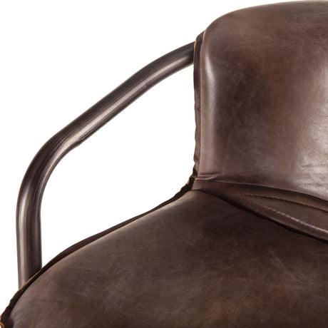 Portofino 22" Bar Chair in Jet Brown Leather, Set of 2 from Home Trends & Design - Luna Furniture