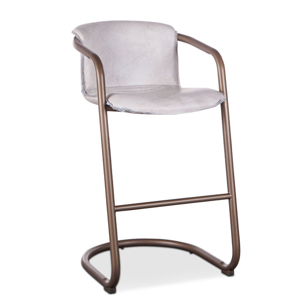 Portofino 22" Bar Chair in Vintage White Leather, Set of 2