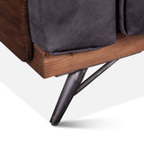 Portofino Mid Century 37" Accent Chair in Antique Ebony Leather from Home Trends & Design - Luna Furniture
