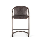 Portofino 22" Counter Chair in Antique Ebony Top Grain Leather from Home Trends & Design - Luna Furniture