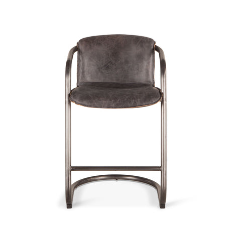 Portofino 22" Counter Chair in Antique Ebony Top Grain Leather from Home Trends & Design - Luna Furniture