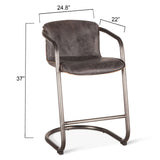 Portofino 22" Counter Chair in Antique Ebony Top Grain Leather from Home Trends & Design - Luna Furniture