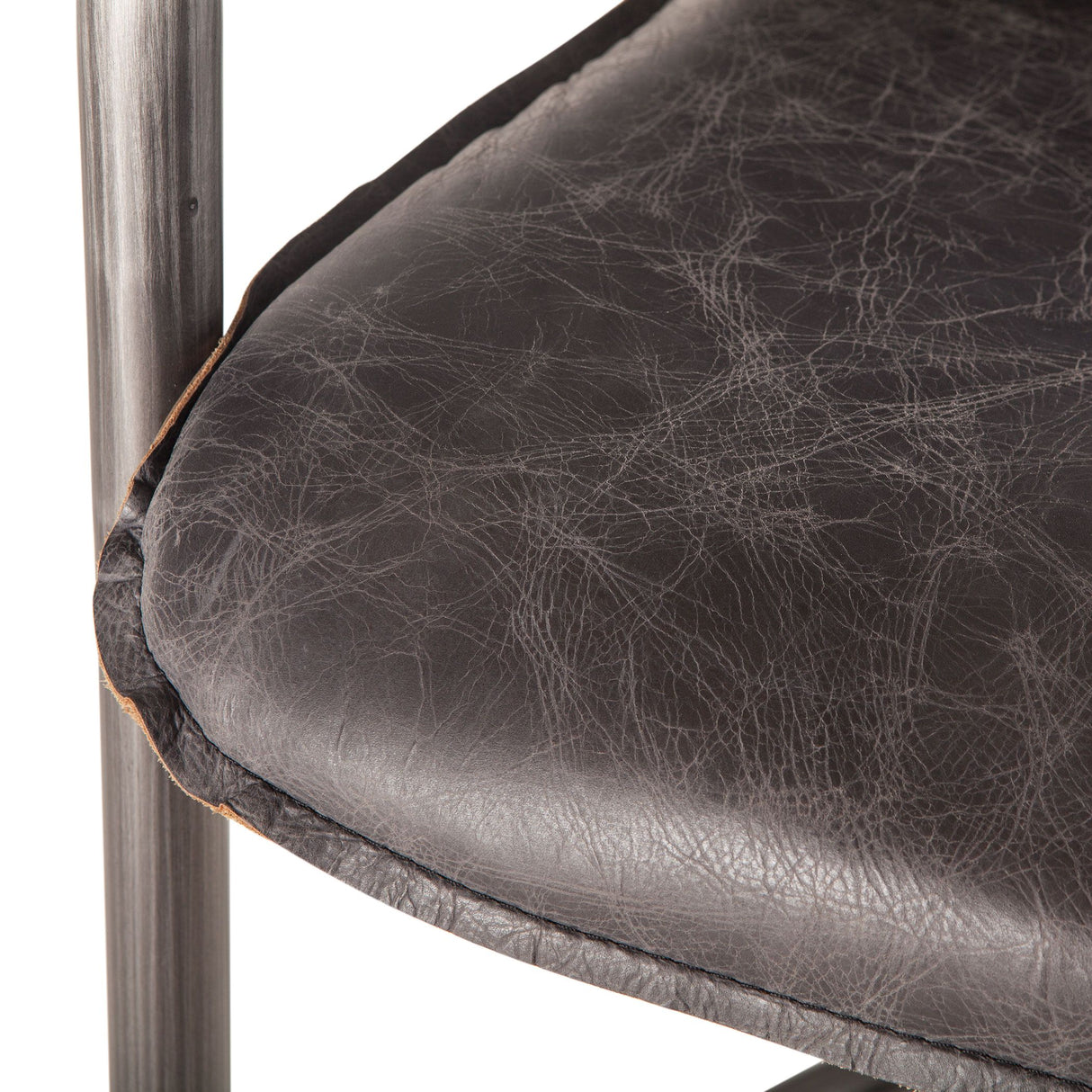 Portofino 22" Counter Chair in Antique Ebony Top Grain Leather from Home Trends & Design - Luna Furniture