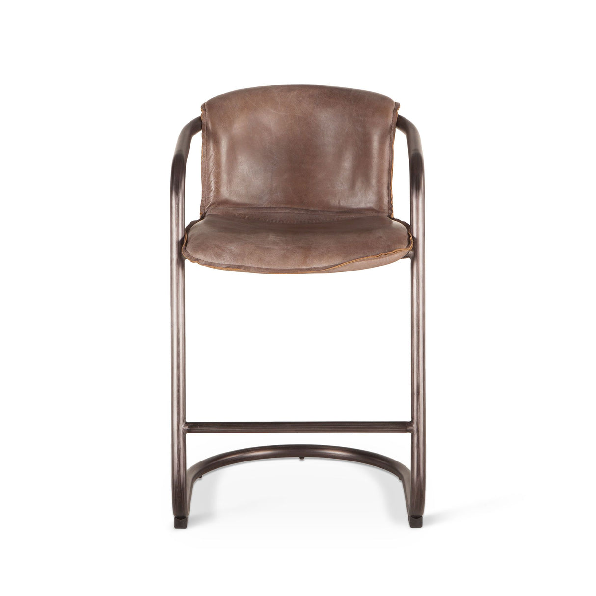 Portofino 22" Counter Chair in Jet Brown Top Grain Leather, Set of 2 from Home Trends & Design - Luna Furniture